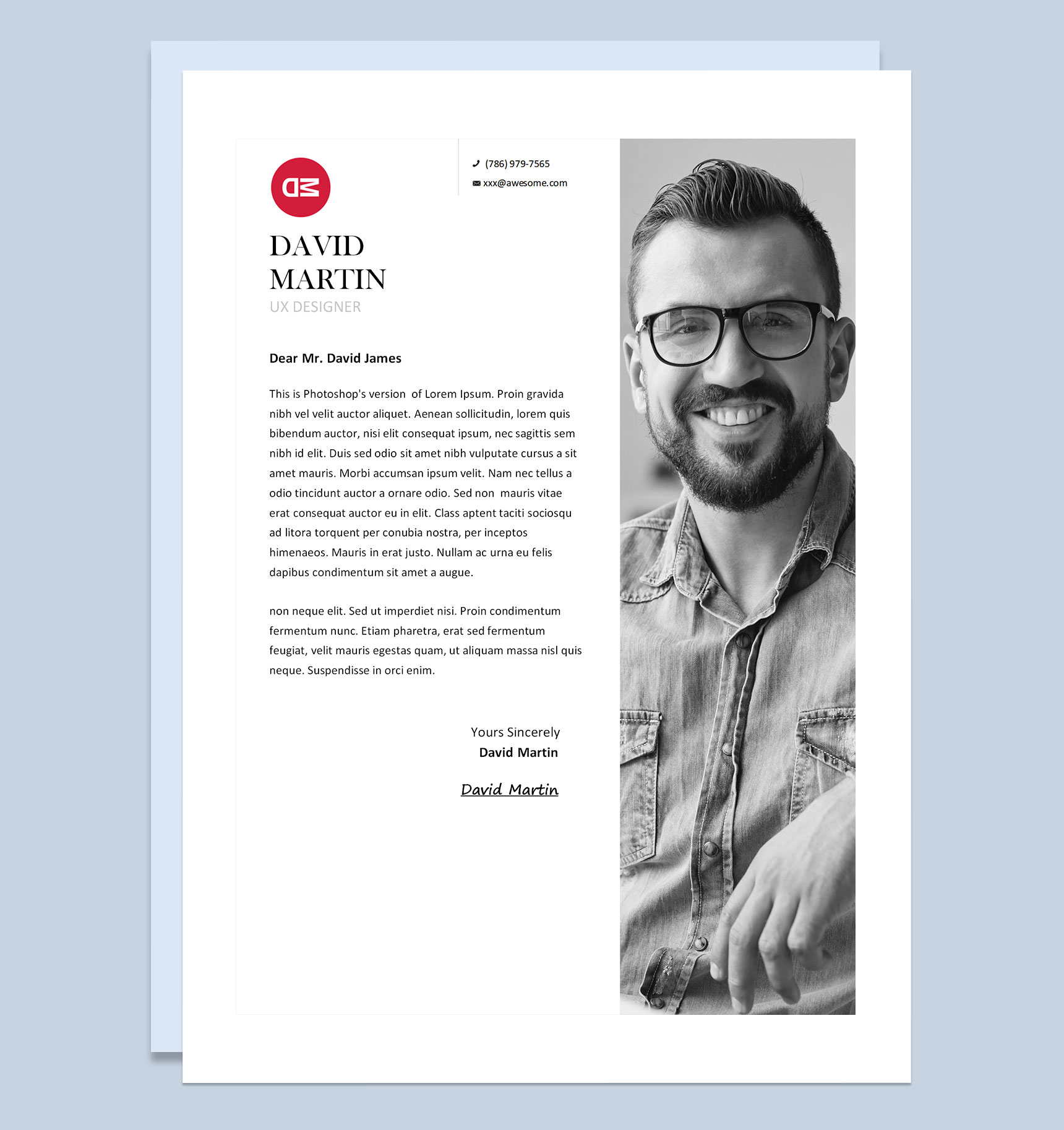 简约时尚风交互设计师通用求职简历个人简历Word模板