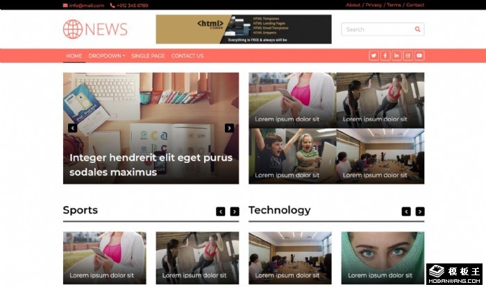 简洁新闻日志门户网页模板