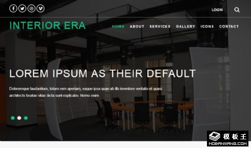 室内展示设计动态响应式网页模板