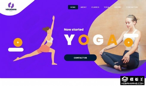 瑜伽体位教学响应式网页模板