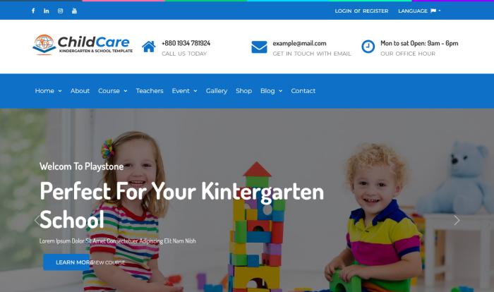 儿童护理幼儿园专属HTML网站模板