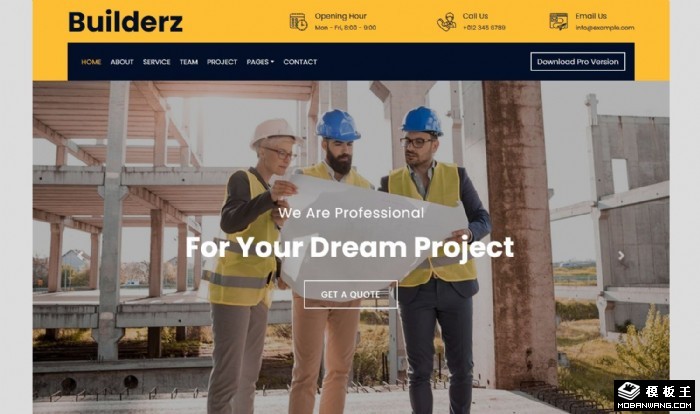 资深建筑施工团队网页模板