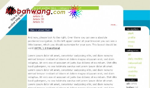 另类设计BLOG网页模板(xhtml)