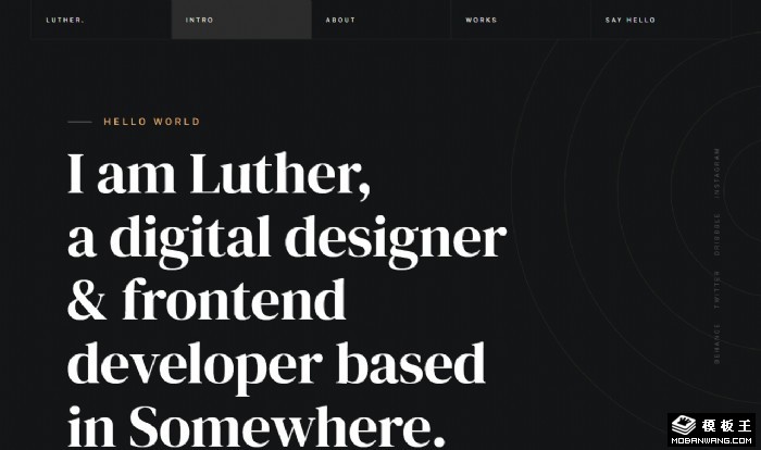 黑色设计大师个人网页模板