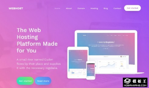WEB主机服务展示响应式网站模板
