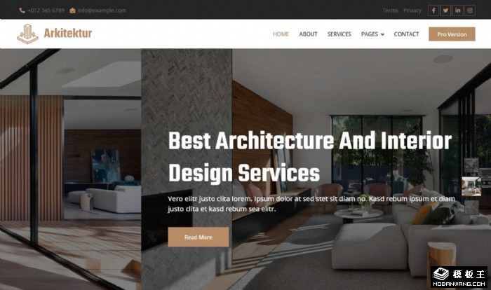 建筑室内空间设计网页模板