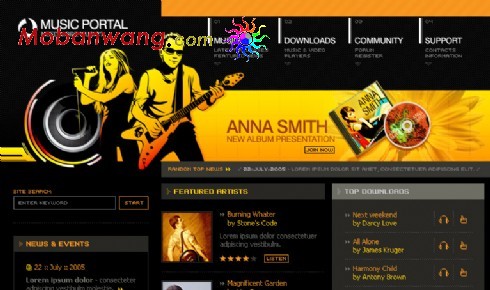 音乐唱片公司网页模板