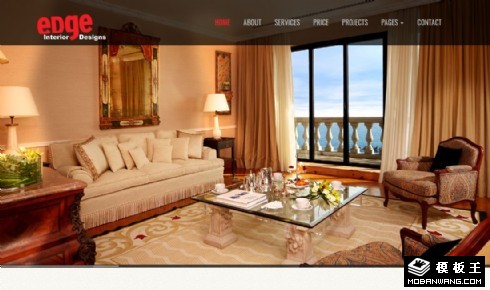 豪华室内装修设计响应式网页模板