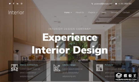 室内设计解决方案响应式网站模板