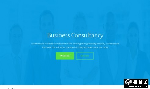 蓝色商务咨询服务响应式网页模板