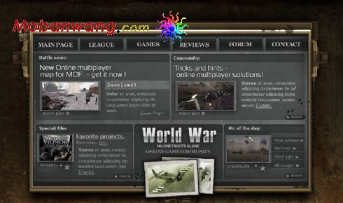 世界战争游戏在线网页模板