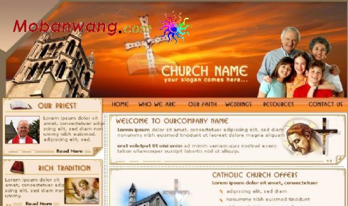 教堂信息网页模板