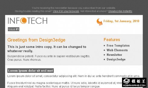 灰色电子邮件网页模板