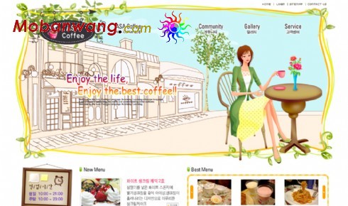韩国咖啡屋网页模板