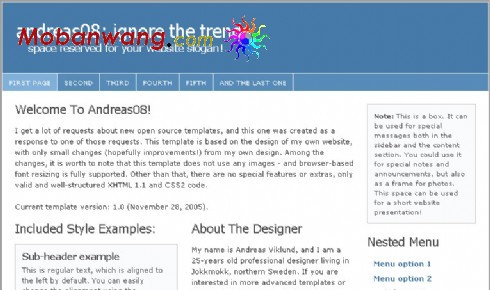 简单蓝色企业网站模板