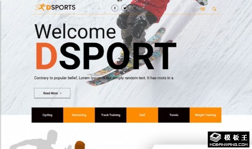 运动训练项目响应式网页模板