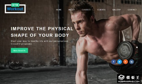 健身中心展示服务响应式网页模板