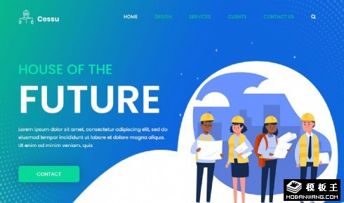 别墅设计建设响应式网页模板