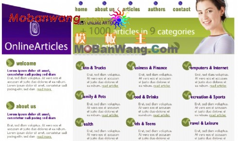 欧美文章网页模板