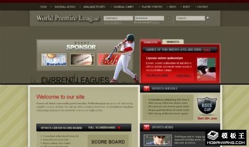 棒球联赛信息网页模板