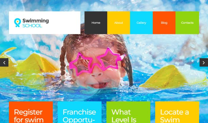 多彩儿童游泳培训网站模板