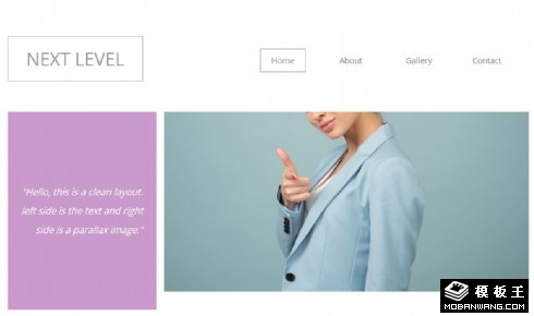 简洁层级信息展示响应式网页模板