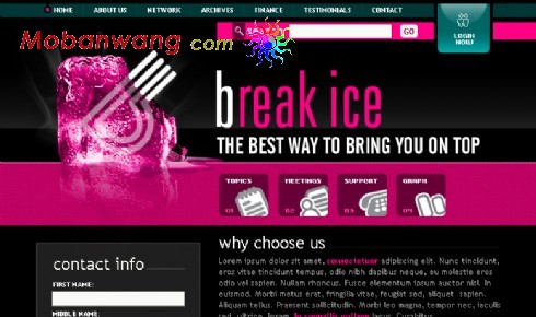 解冻的冰主题BLOG网页模板