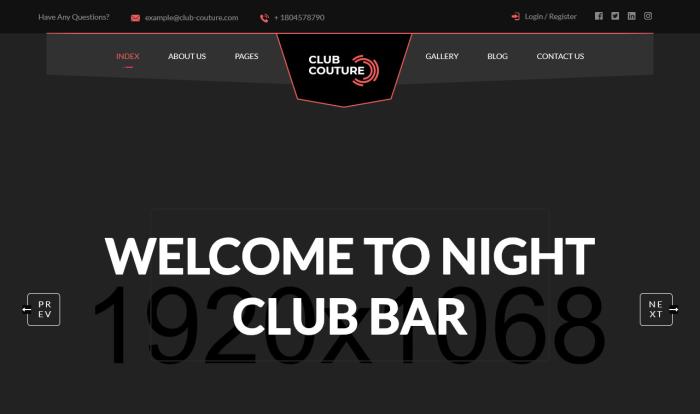 酒吧娱乐夜店专属网站模板