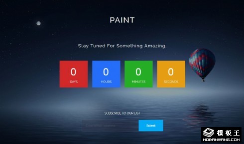 五彩梦幻倒计时响应式网页模板