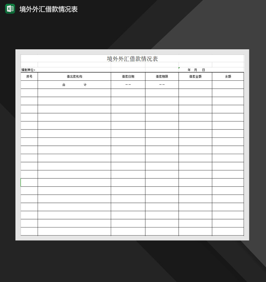 境外外汇借款情况表Excel模板