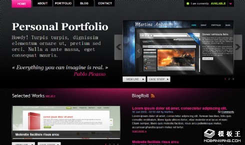 黑色创意项目信息网页模板