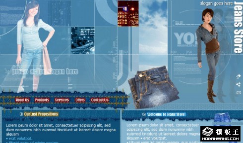 牛仔风格服装公司网页模板