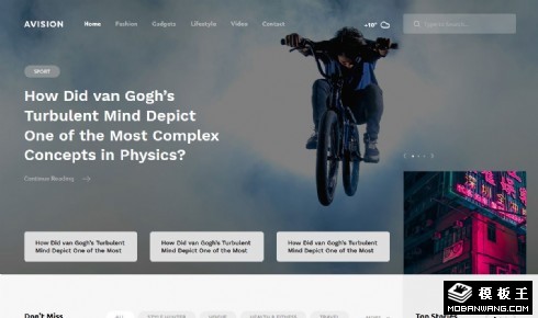 行业头条动态展示响应式网站模板