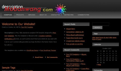 黑色三列BLOG网页模板