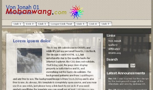 个人BLOG艺术网站模板