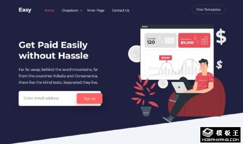 金融理财APP响应式网页模板