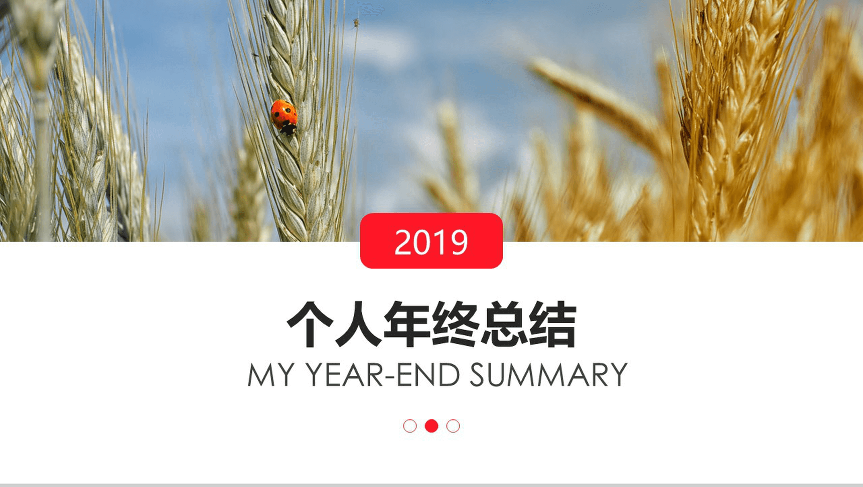 大气商务个人述职转正年终总结汇报动态模板