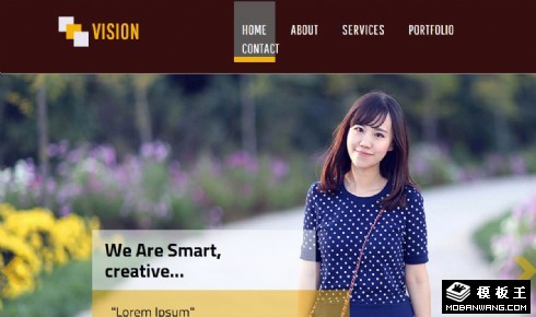 视觉创意动态响应式网页模板