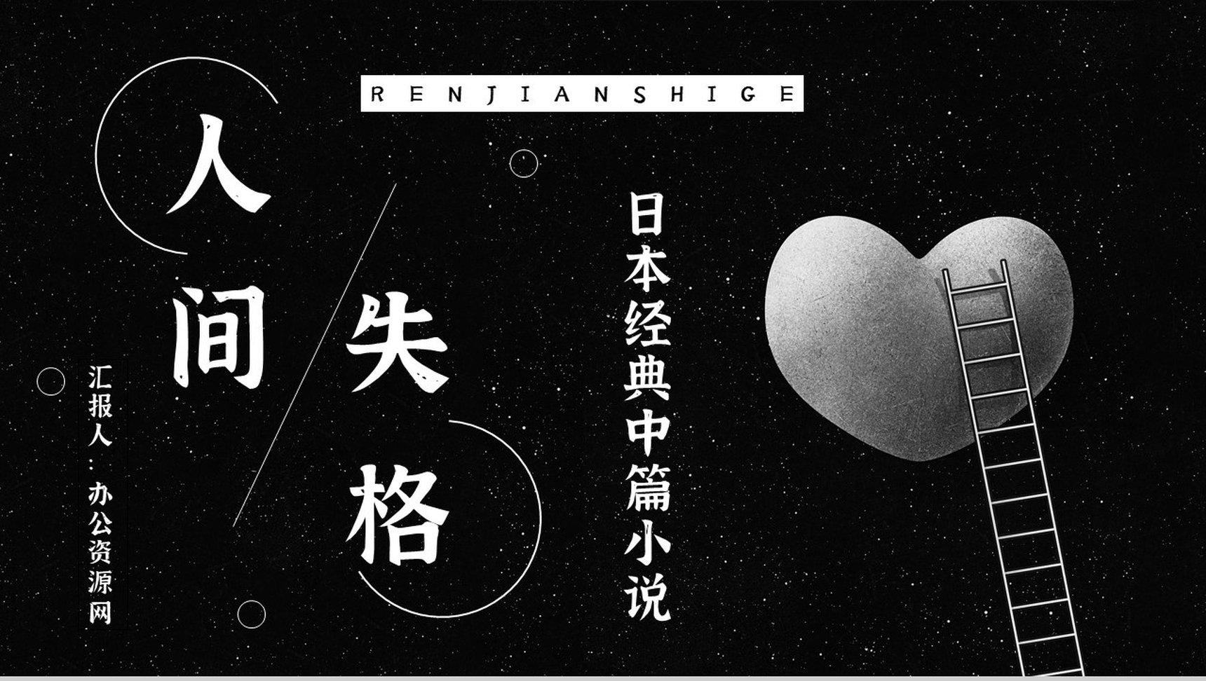 读书笔记《人间失格》小说导读赏析人物形象分析教育培训通用PPT模板