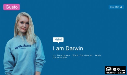 简历作品动态展示响应式网页模板