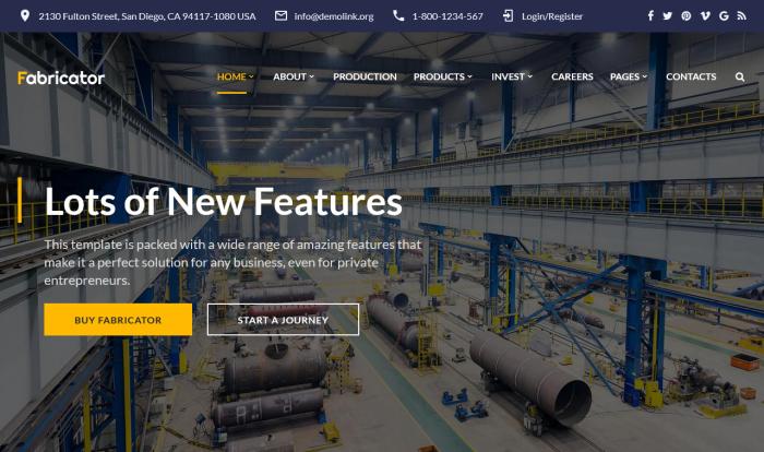 制造业与工程行业公司网站模板