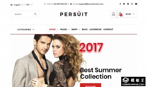 简约服饰展示销售响应式网站模板