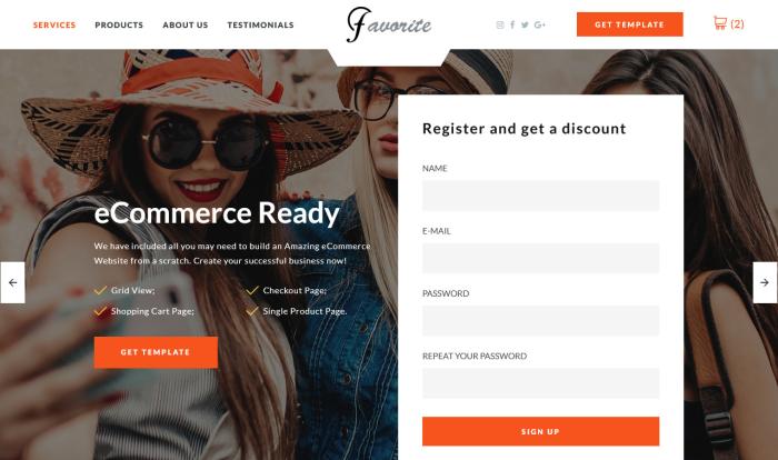 时尚潮流电商推广着陆页模板