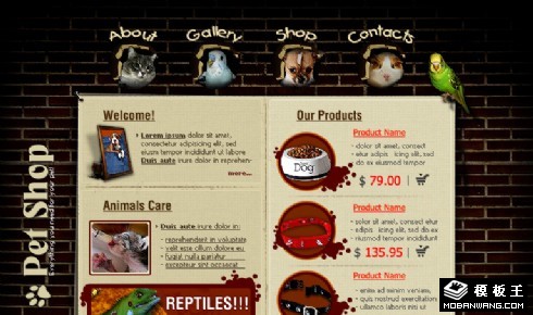 宠物商店信息网页模板
