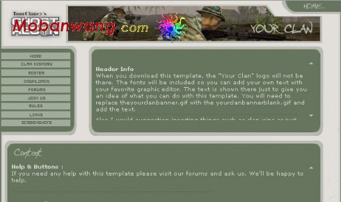 幽灵行动游戏网页模板