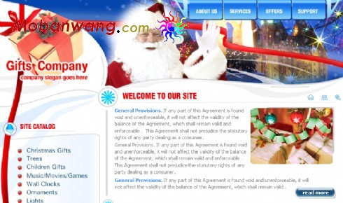 圣诞节礼物销售公司网页模板