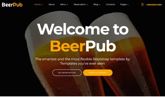 小酒馆啤酒吧专属网站模板