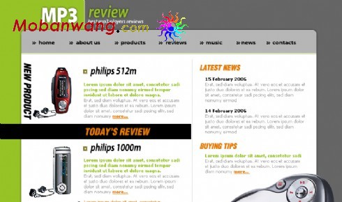 MP3产品介绍网页模板