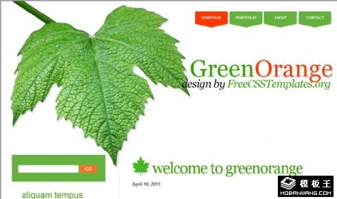青橙绿叶个人网页模板