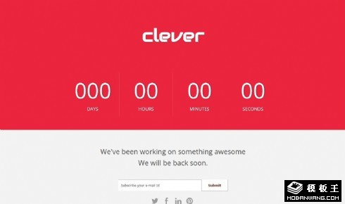红色上线倒计时订阅响应式网页模板